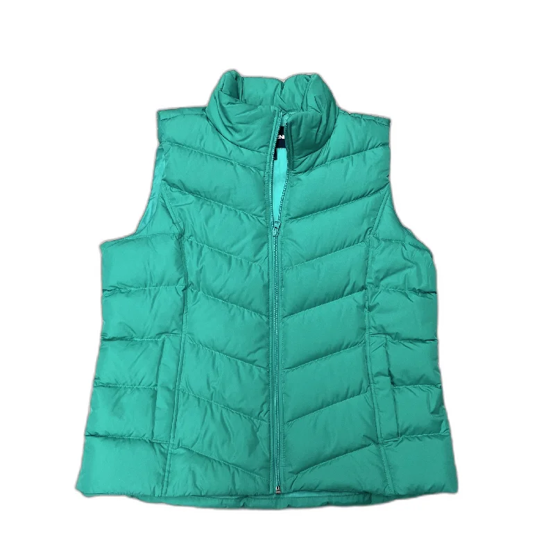 Vest Puffer & Quilted By Lands End In Green, Size: L