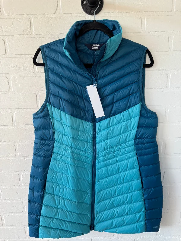 Vest Puffer & Quilted By Lands End In Blue, Size: M