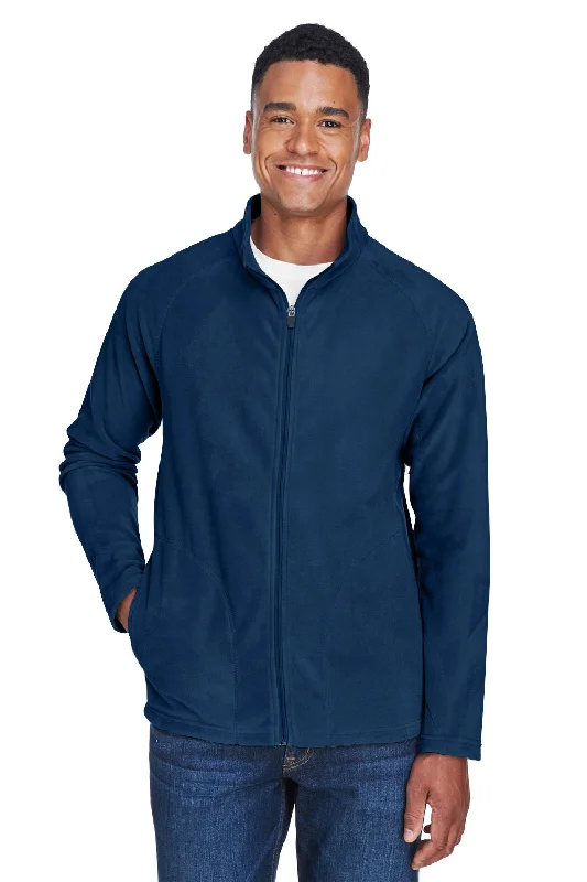 Team 365 Mens Campus Pill Resistant Microfleece Full Zip Jacket - Dark Navy Blue