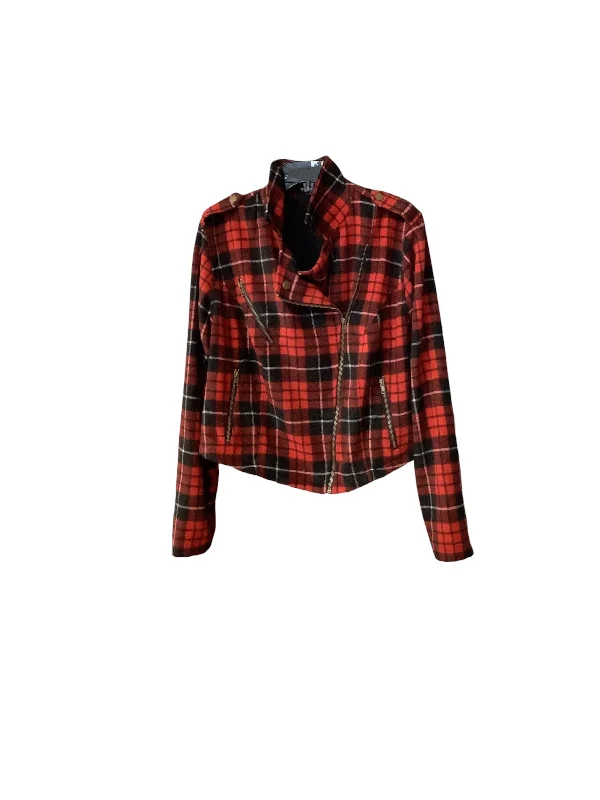 Jacket Moto By Torrid In Plaid Pattern, Size: 18