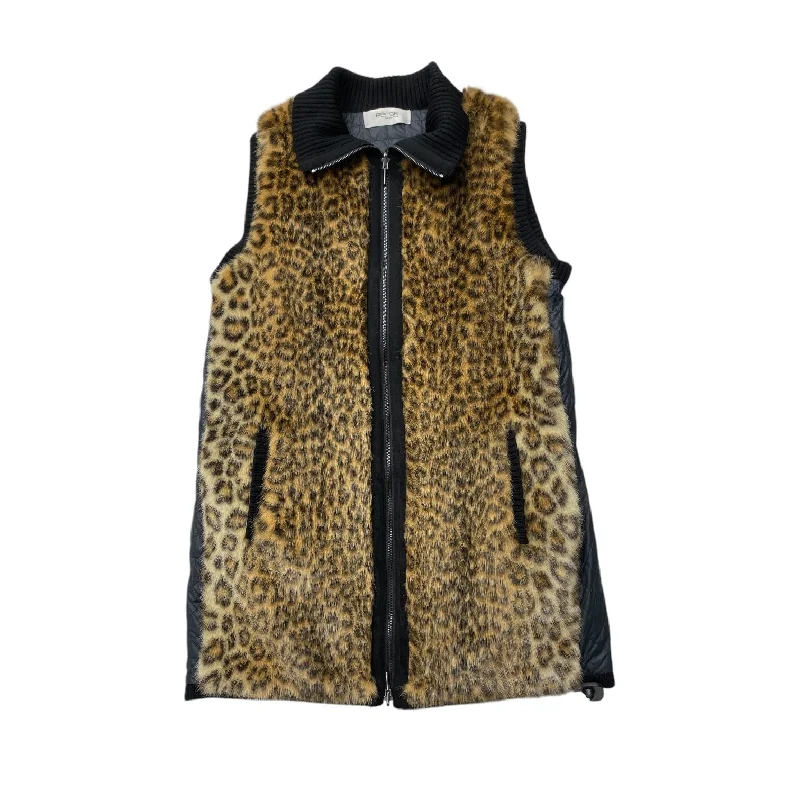 Vest Designer By Per Se In Animal Print, Size: L