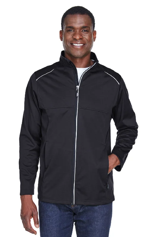 Core 365 Mens Techno Lite Water Resistant Full Zip Jacket - Black