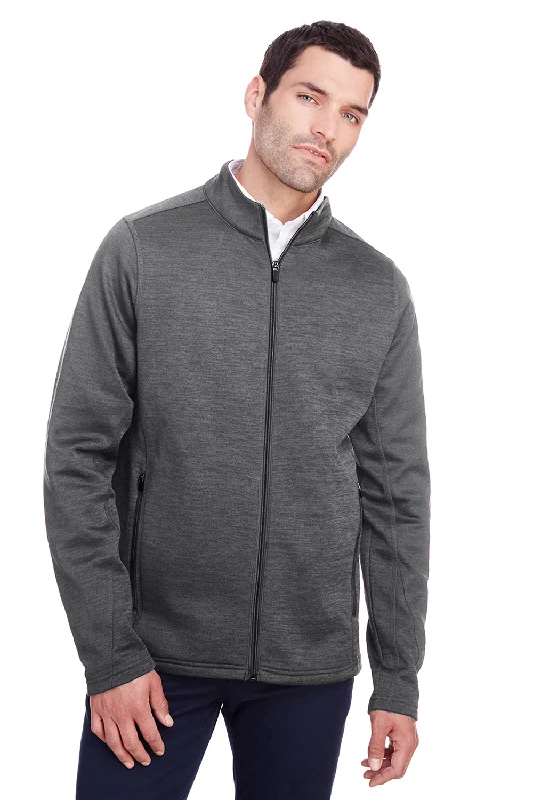 North End Mens Flux 2.0 Fleece Water Resistant Full Zip Jacket - Heather Carbon Grey/Black