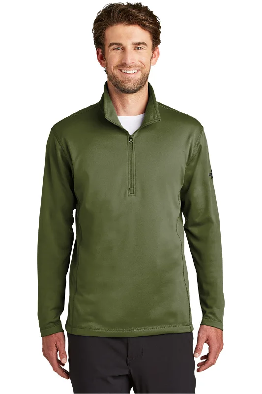 The North Face Mens Tech Pill Resistant Fleece 1/4 Zip Jacket - Burnt Olive Green - Closeout