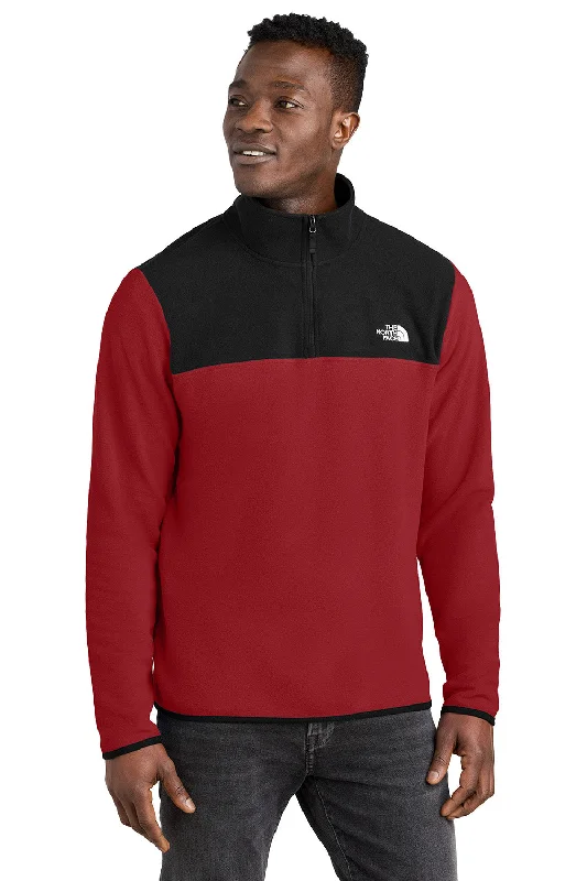 The North Face Mens Glacier Fleece 1/4 Zip Jacket - Rage Red/Black - New