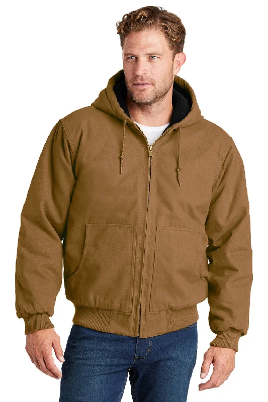 CornerStone Mens Duck Cloth Full Zip Hooded Jacket - Duck Brown