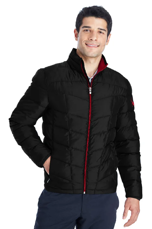 Spyder Mens Pelmo Puffer Full Zip Jacket - Black