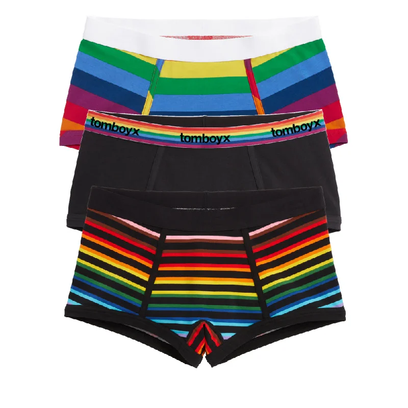 Boy Shorts 3-Pack - Rainbow Stripes