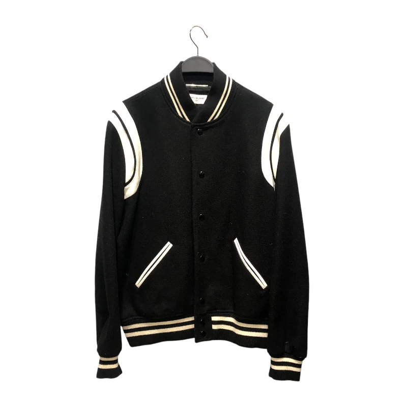 SAINT LAURENT/Jacket/52/Cotton/BLK/Stripe/stripped teddy jacket