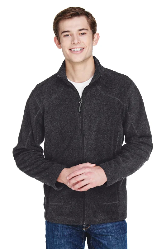 North End Mens Voyage Pill Resistant Fleece Full Zip Jacket - Heather Charcoal Grey - Closeout