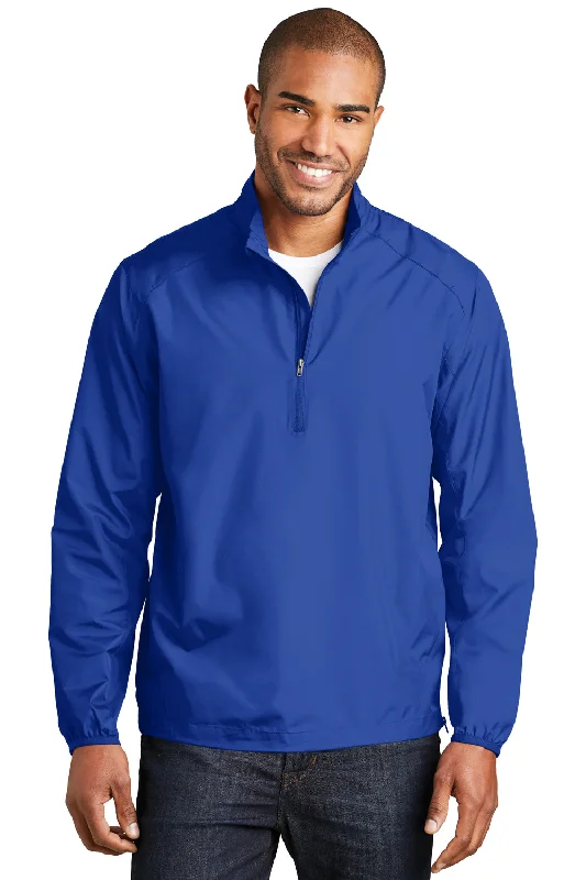 Port Authority Mens Zephyr Wind & Water Resistant 1/4 Zip Jacket - True Royal Blue - Closeout