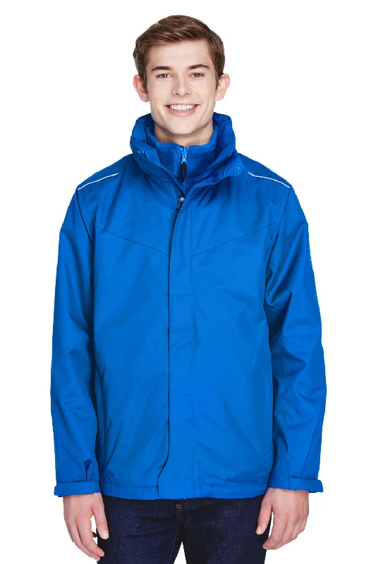 Core 365 Mens Region 3-in-1 Water Resistant Full Zip Hooded Jacket - True Royal Blue