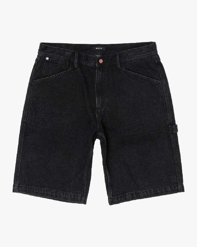 Chainmail Denim Shorts - Black Rinse