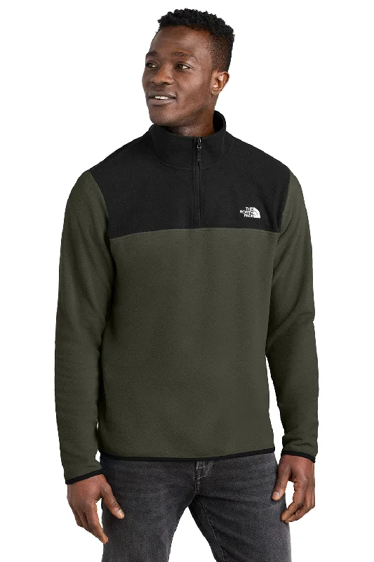 The North Face Mens Glacier Fleece 1/4 Zip Jacket - New Taupe Green/Black - New