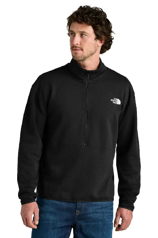 The North Face Mens Double Knit 1/4 Zip Fleece Jacket - Black - New