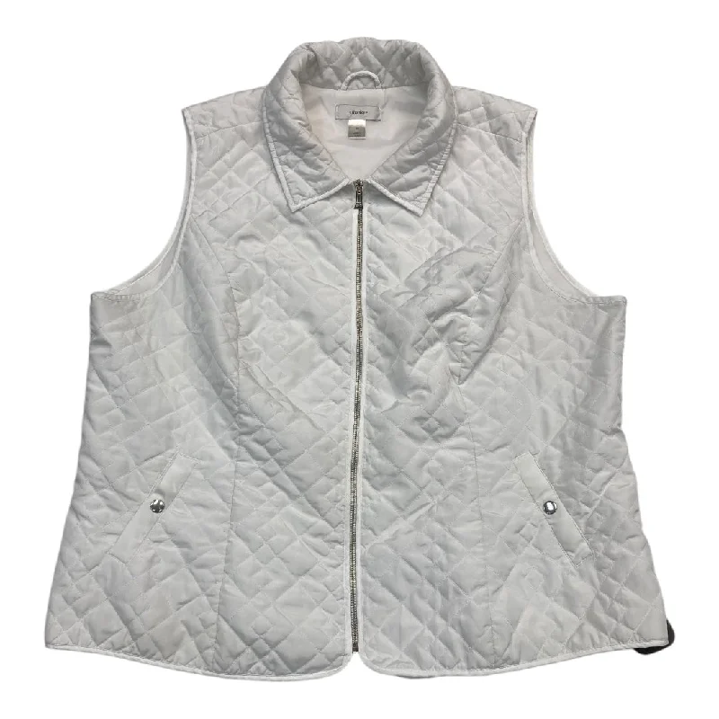 Vest Puffer & Quilted By Cj Banks In White, Size:2X