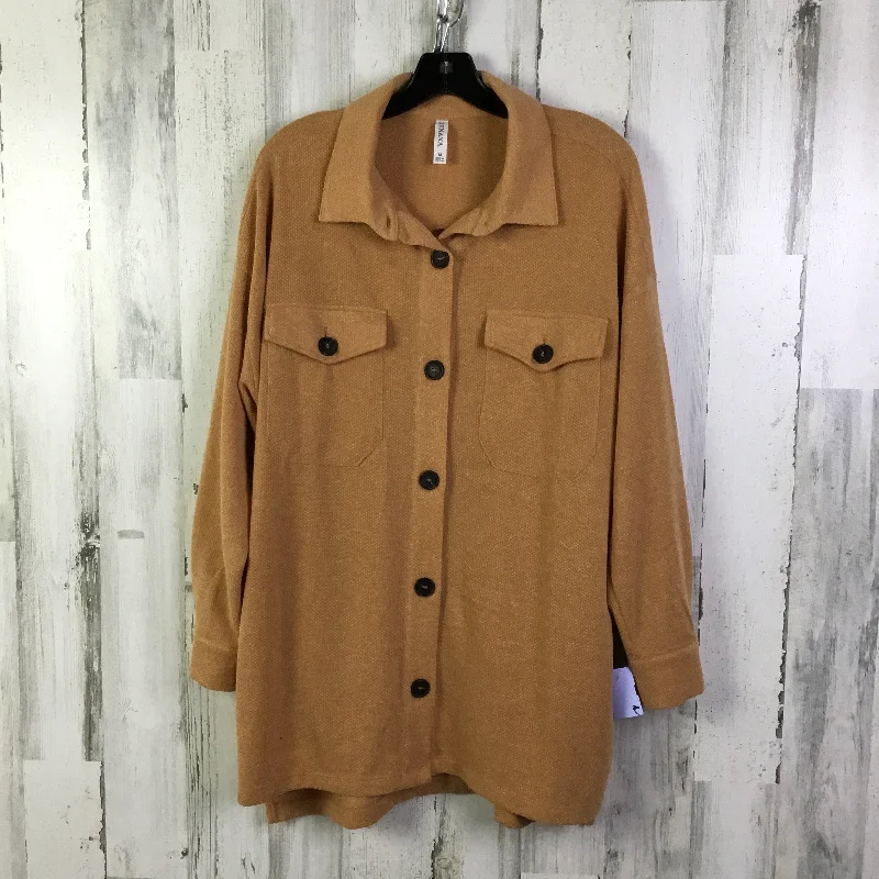 Jacket Shirt By Zenana Outfitters In Orange, Size: M