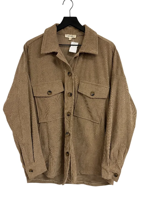 Jacket Shirt By Ee Some In Tan, Size: M