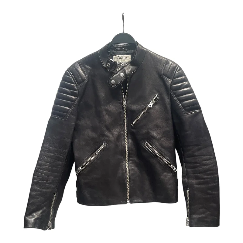 Acne Studios/Leather Jkt/M/Leather/BLK/Single Breasted/PADDED SHOULDER AND EBOW