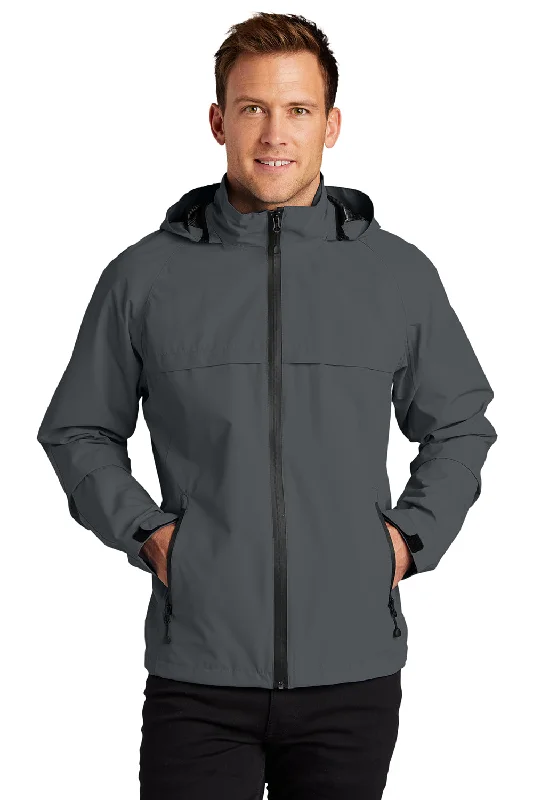 Port Authority Mens Torrent Waterproof Full Zip Hooded Jacket - Magnet Grey