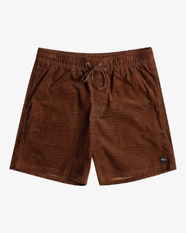 Escape 17" Elastic Waist Corduroy Shorts - Bombay Brown