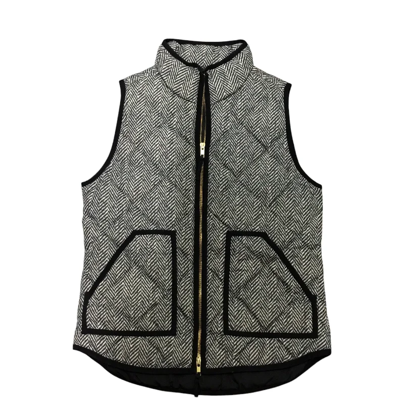 Vest Puffer & Quilted By J. Crew In Black & Cream, Size: Xs