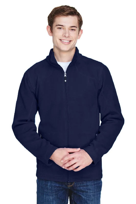 North End Mens Voyage Pill Resistant Fleece Full Zip Jacket - Classic Navy Blue - Closeout