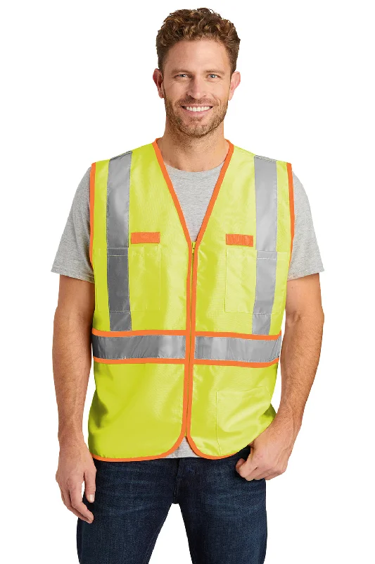 CornerStone Mens ANSI 107 Class 2 Safety Full Zip Vest - Safety Yellow