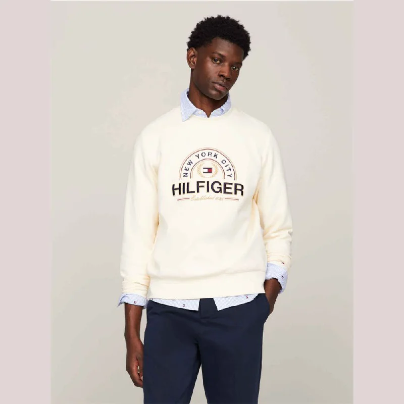 TM New York City HILFIGER  Embroided Cream Sweatshirt 13374