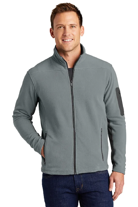 Port Authority Mens Summit Full Zip Fleece Jacket - Frost Grey/Magnet Grey