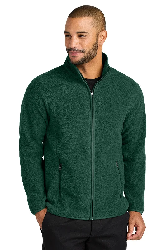 Port Authority Mens C-FREE Raglan Pill Resistant Fleece Full Zip Jacket - Dark Green - New