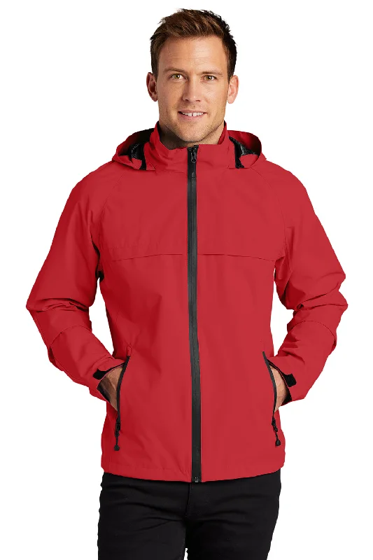 Port Authority Mens Torrent Waterproof Full Zip Hooded Jacket - Engine Red