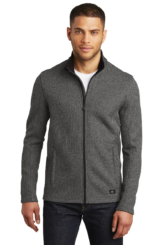 Ogio Mens Grit Full Zip Fleece Jacket - Heather Diesel Grey