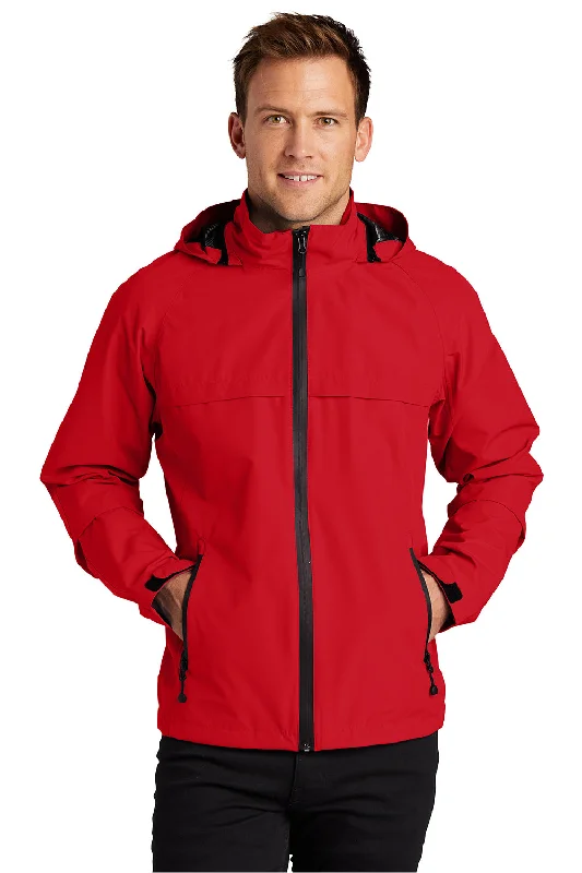 Port Authority Mens Torrent Waterproof Full Zip Hooded Jacket - Deep Red