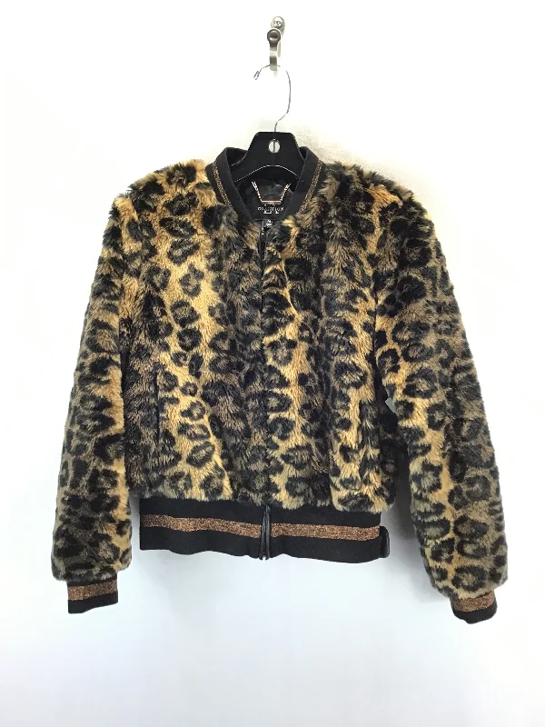 Jacket Faux Fur & Sherpa By Clothes Mentor In Animal Print, Size: M