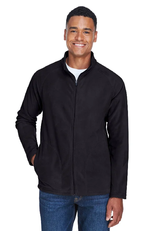 Team 365 Mens Campus Pill Resistant Microfleece Full Zip Jacket - Black