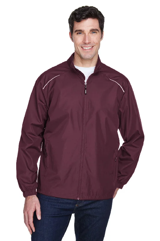 Core 365 Mens Motivate Water Resistant Full Zip Jacket - Burgundy