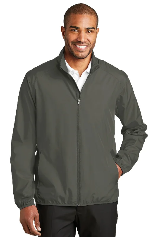 Port Authority Mens Zephyr Wind & Water Resistant Full Zip Jacket - Steel Grey