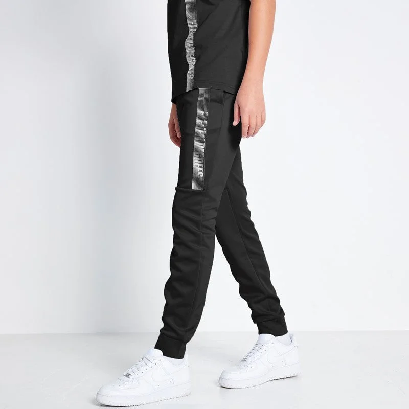 Junior Linear Graphic Track Pants - Black