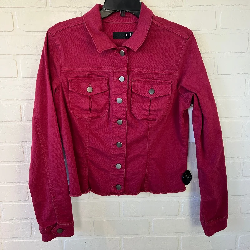 Jacket Denim By Kut In Red Denim, Size: L