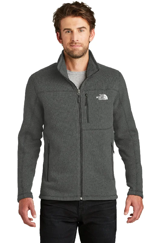 The North Face Mens Full Zip Sweater Fleece Jacket - Heather Black