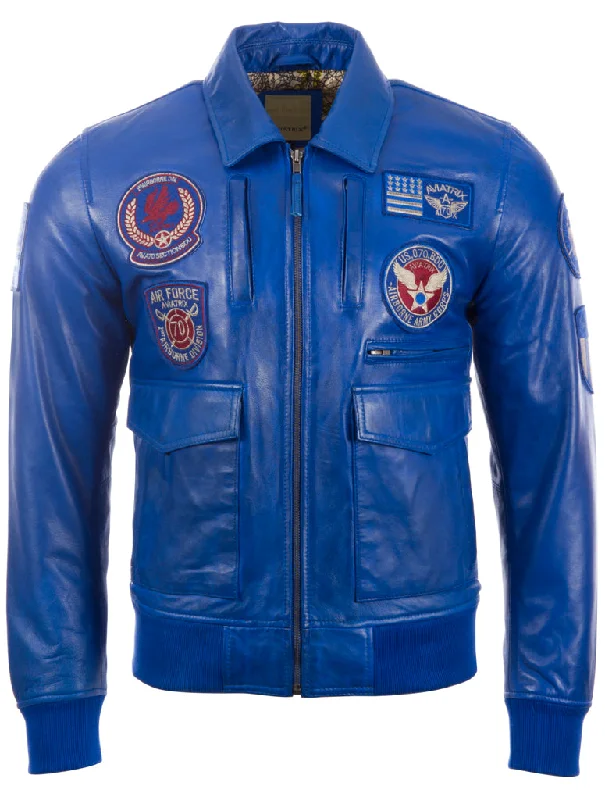 9079 Aviatrix Men's Pilot Jacket - Electric Blue