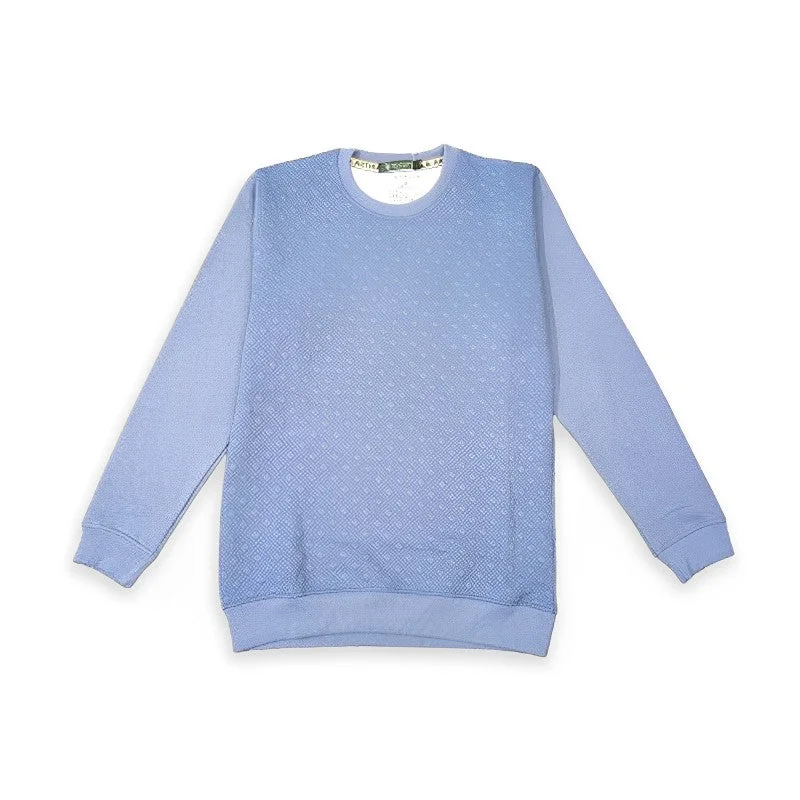 NT Quilted Box Texture Cadet Blue Sweatshirt 12346