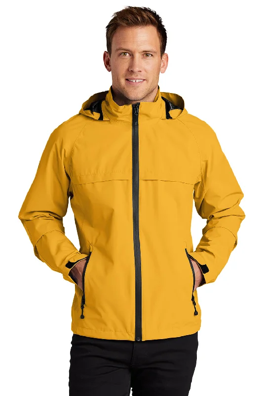 Port Authority Mens Torrent Waterproof Full Zip Hooded Jacket - Slicker Yellow