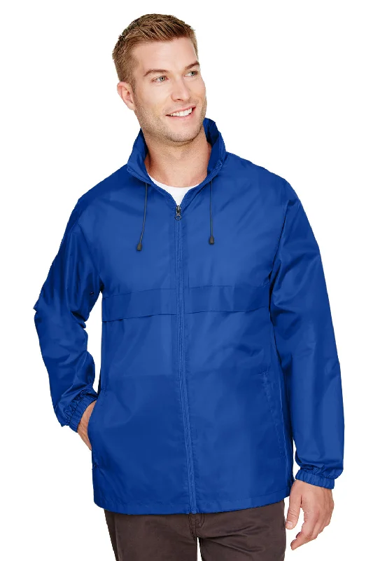 Team 365 Mens Zone Protect Water Resistant Full Zip Hooded Jacket - Royal Blue