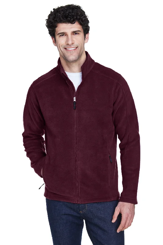 Core 365 Mens Journey Pill Resistant Fleece Full Zip Jacket - Burgundy