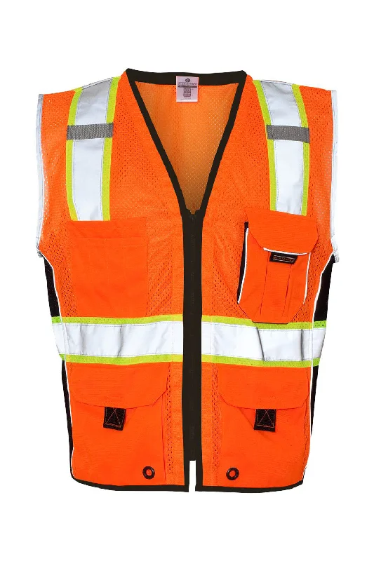 Kishigo Mens Premium Black Series Heavy Duty Vest - Orange