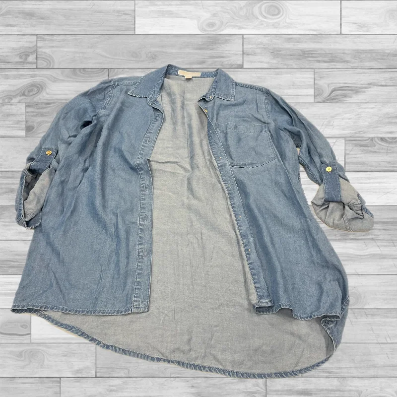 Jacket Shirt By Michael By Michael Kors In Blue Denim, Size: S