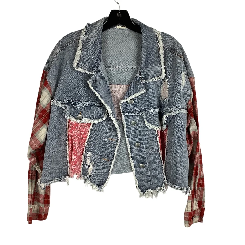 Jacket Denim By Miss Me In Blue Denim, Size: L