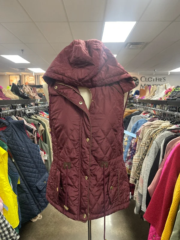 Vest Puffer & Quilted By Love Tree In Maroon, Size: S